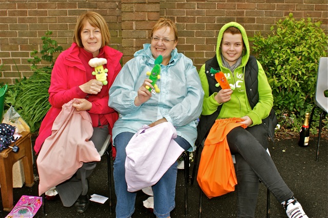 Image showing three hardy parishioners well wrapped up